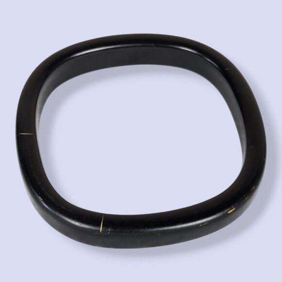 (2/$20) Vintage Black Rounded Acrylic Bangle - Picture 3 of 5